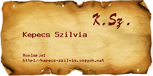 Kepecs Szilvia névjegykártya