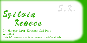 szilvia kepecs business card